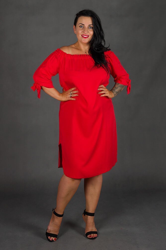  Czerwona Sukienka VALENCIA Plus Size 