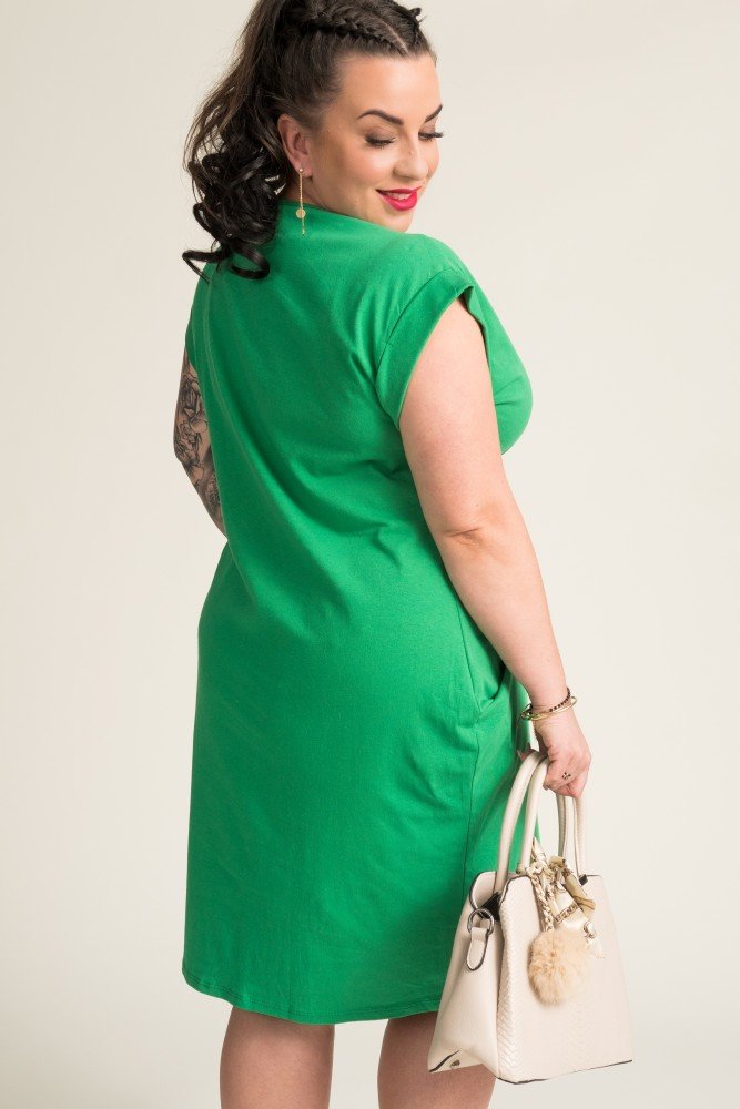 Zielona Sukienka ze ściągaczem IVETTA